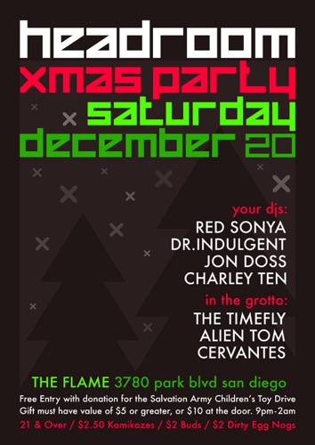 Headroom Christmas Toy Drive Party @ The Flame