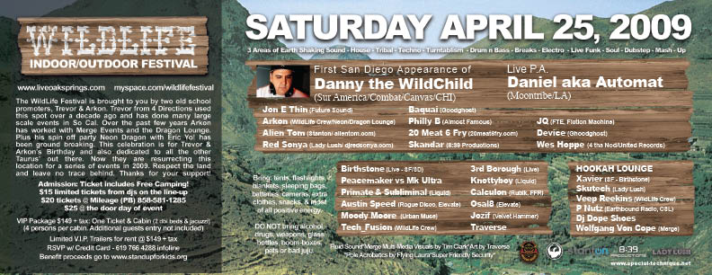 WildLife Festival : Saturday April 25, 2009