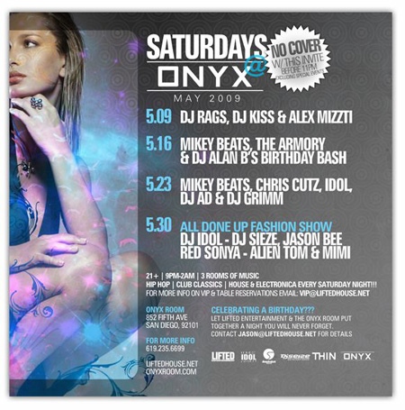 Saturdays @ Onyx Room 5/30/09