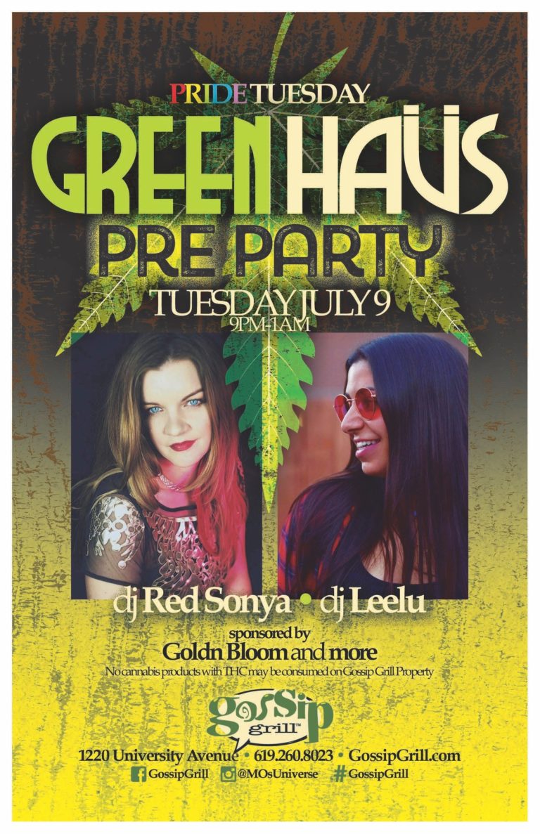 Green Haüs Pride Festival Pre-Party @ Gossip Grill